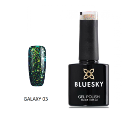 "Bluesky Galaxy" nagų gelis su blizgučiais (03), 10ml
