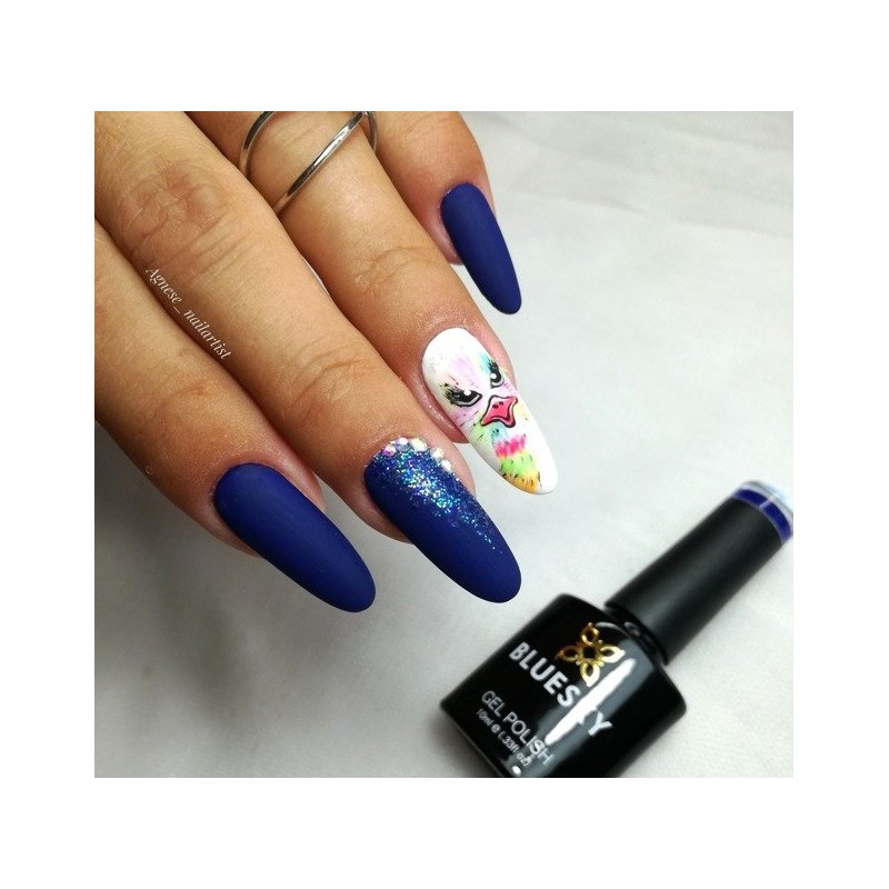 "Bluesky" gelinis hibridinis lakas 10ml 63936 - Bluestar 10ml MĖLYNA