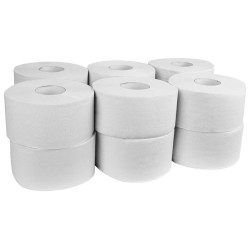 Tualetinis popierius Baltas celiuliozės Jumbo 2 sluoksnių, skirtas BIG rulonų dozatoriui 12 vnt.