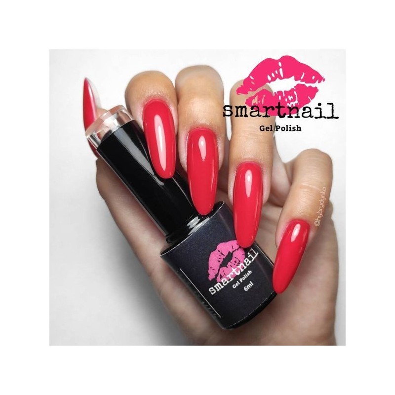 048 Smartnail hibridinis lakas Aviečių raudona 6ml 6g RED 048 Smartnail hibridinis lakas Aviečių raudona 6ml 6g RED