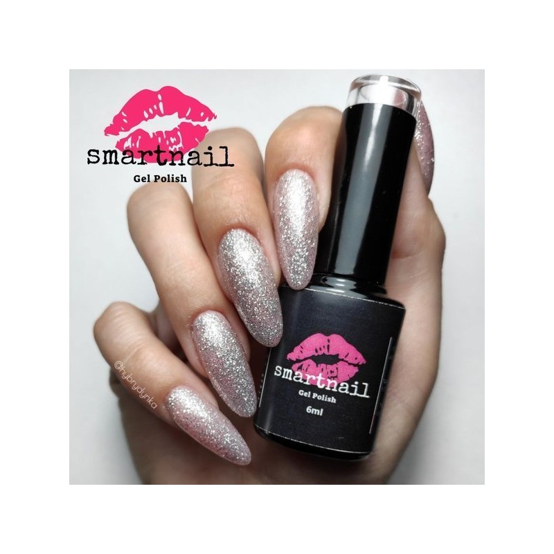 248 "Smartnail Silver" sidabrinis hibridinis lakas 6ml 6g pilkas brokatas sidabro spalvos 248 "Smartnail Silver" sidabrinis hibridinis lakas 6ml 6g pilkas brokatas sidabro spalvos