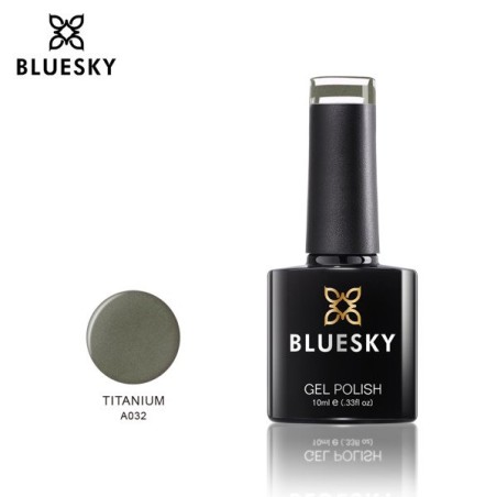Bluesky hibridinis lakas A32 TITANIUM 10ml 10ml METALIC Perlų sidabro brokato pilkos spalvos