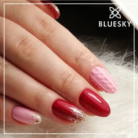 Bluesky hibridinis lakas A15 RED SHIMMER 10ml 10ml RED BRILLIANT