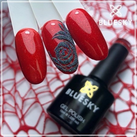 Bluesky hibridinis lakas A01 RED GLIMMER 10ml 10ml RED BRILLIANT